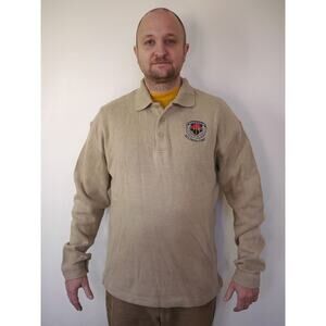 North End SOLDIERS FIRST 100% COTTON Collared SWEATER Long Sleeve SHIRT M